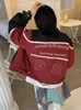 Giacche da donna Deeptown American Retro Red Racer Giubbotti Donna Y2k Harajuku Streetwear Bomber vintage anni 2000 Zip Up Coppia Cappotti Autunno 231007