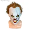 Themakostuum Cosplay Halloween Masker Hoofddeksel Enge Clown Volledig gezicht Latex Lichtgevende Horror Maskerade Kom Feest Festival Prop DecoratieL231008