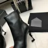 Opyum Anke Laarzen puntige tenen Suede korte laars Letter hoge hakken kalf Echt lederen zool dames laarsjes luxe designer hakken schoenen fabriek schoenmaat 35-41 met doos