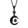 Pendentif Colliers Gothique Magique Améthyste Collier Pour Femmes Cristal Naturel Pierre Lune Déesse Charme Ras Du Cou Amulette Bijoux Halloween Cadeaux