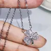 Pendants Lucky Clover Zircon Pendant Necklace Sparkling Crystal 925 Silver Neckalce For Women Party Sweater Chain