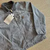 Kurtki męskie ubrania robocze marka mody Carhart Canvas Washable Wax Dyed Detroit Jacket Coat American Style Etykieta Labłowa Płaszcz Płaszcz