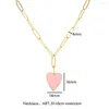 Collane con ciondolo Collana ZMFashion per donna Moda a forma di cuore Rosa Amore Semplice Clavicola Girocollo in acciaio inossidabile Regalo di gioielli