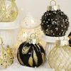 Décorations de Noël Boules d'arbre de Noël Ornements de boule de Noël scintillants PVC incassable 2,36 pouces / 6 cm Boules de Noël décoratives Or noir 231006