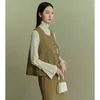 Robes de travail Ensembles de jupes pour femmes Col carré sans manches Gilet irrégulier Jupes mi-longues Chinois élégant doux Deux pièces Vêtements pour femmes