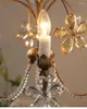 Pendant Lamps French Romantic Pastoral Crystal Flower Chandelier American Retro Bedroom Room Bed And Breakfast Light Luxury Lamp