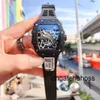 Richardmill Watch Milles Watches Richads Miler Tiktok Kwai Recommends Richards Same Mr Quartz Carbon Fiber Mens Fashion Brand Hiphop Trend Wine Bucket Watch Wome