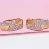 Brincos pendurados 585 ouro roxo para mulheres quadrado requintado banhado a diamante 14k rosa estilo étnico brincos fivela joias