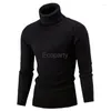 남자 스웨터 가을 겨울 터틀넥 스웨터 패션 블랙 뜨개질 풀오스 롤니 니트 따뜻한 캐주얼 바닥 셔츠