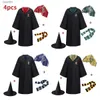 Thema Kostüm Schule der Hexerei und Zauberei Harris Cosplay Kleidung Erwachsene Kinder Umhang Hut Krawatte Schal Set Halloween KleidungL231007