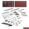 Tool Parts Hyper Tough 153-Piece Mechanic Set 1 4-Inch 3 8-Inch 2-Inch Drive Ratchets And Sockets Storage Trays Drop Delivery Home Gar Dhwdu
