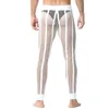 Vêtements de Nuit pour Hommes Maille Résille Bas Sexy Pyjamas Longs Homewear Vêtements de Nuit Transparent Sommeil Transparent CLEVER-MENMODE Pantalons Pantalons Hommes Minces