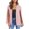 Costumes pour femmes Femmes Cape Blazer Veste Lâche Chic Printemps Automne Mode Casual Élégant Bureau d'affaires Vêtements de travail Noir Blanc Rose Vin Rouge