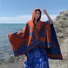 Scarves Poncho Female Travel Windproof Fringe Cape Hooded Split Shawl Pashimina Cachecol Feminino Inverno 231007