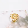 Min 1pc Gold Silver Rose Gold Plated Tree Ring Unique Design Tree of Life Ring Round Tree Pattern Ring JZ101258V