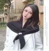 Scarves Korean Triangle Knit for Women Outdoor Solid Color Warm Shawl Creative DoubleSided Wear Knotted Gift Scarf 231007