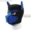 Party Masks Unisex Sexy Costumes of Men Women Latex Open Mouth Hole Dog Headgear Full Face Fetish Mask Hood for Halloween Pupply Play Party Q231007