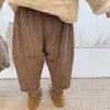 Pantalons d'hiver pour enfants en bas âge, épais et chauds, Style coréen, en coton, couleur Pure, Haren pour enfants, 2023