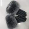 Fünf Finger Handschuhe Weibliche Luxus Echt Leder Handschuhe Mit Echt Pelz Manschette Frauen Warme Winter Echte Leder Handschuhe Damen Casual hand Wärmer 231006