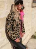 Pelliccia da donna Pelliccia sintetica 2023 Autunno e inverno Moda Giacca da donna Modello leopardo Camoscio Modello leopardato Pelliccia Un pezzo Cappotto abbinato al colore delle donneL231007