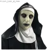 Party Masks Nun Latex Mask med Headscarf Crucifix Terror Face Masks Scary Cosplay Thriller Antifaz Para Fiesta Horror Mascara Cross Q231007