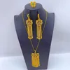 Halsband örhängen set 2023 Dubai smycken Tassel Women's Ring Bridal Wedding Party Fashion Three Piece YY10218