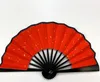 Decorative Figurines 5.12 Inches Mini Xuan Paper Portable Pocker Fan Black Red White Gold Chinese Hand Held Fans Women Bamboo Folding