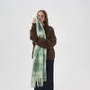 Écharpes Écharpe d'hiver Femmes Cachemire Chaud Pashmina Vert Plaid Femelle Wraps Épais Doux Bufanda Glands Châle Longue Étole 231007