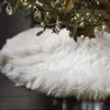 Christmas Decorations Christmas Tree Skirt 78/90/122cm White Plush Faux Fur Xmas Tree Carpet Cover Mat Navidad Decoration For Home Decor 231006