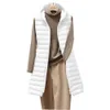 Parkas en duvet pour femme, veste mi-longue à capuche légère rembourrée, gilet en coton, automne et hiver, 231007