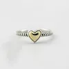 Orijinal 925 Sterling Gümüş Açık Yüzükler Kadınlar için Sevgi Kalp Altın Tonu Metal Ayarlanabilir Parmak Yüzüğü Güzel Takı Tüm YMR223248R
