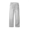 Herenbroeken Vintage gewassen rechte hiphop baggy jeans voor mannen en vrouwen Y2k effen Ropa Hombre denim oversized casual broek