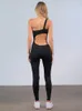 Aktive Sets Rinabe Cut Out One Piece Yoga Schulter Sportswear Frauen Sport Anzug Hohe Taille Leggings Solide Workout Set Gym tragen