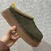 Zapatillas Tasman Tazz felpa de invierno y felpa Baotou gruesa zapatos de algodón cálidos botas de nieve integradas de cuero y piel medias sandalias y zapatilla Alta calidad