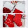 Chaussettes pour enfants de Noël à paillettes en peluche chaussettes de Noël pour enfants sac cadeau ornement joyeux Noël décor pour la maison ornements de Noël pendentifs suspendus 231006