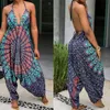 Helisopus Wijde pijpen Bohemian Jumpsuit Mandala Print Dames Halter Laag Kruis Casual Losse Jumpsuit Strand Casual Jumpsuit Dames 2203330D