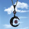 Pendentif Colliers Gothique Magique Améthyste Collier Pour Femmes Cristal Naturel Pierre Lune Déesse Charme Ras Du Cou Amulette Bijoux Halloween Cadeaux