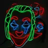 Themakostuum Oplichtend Led-masker Halloweenfeestmasker Maskerademaskers Neon EL-draadmaskers Glow In The Dark Horror Clownmasker Carnaval PartyL231008