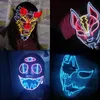 Kostium motywu Cosplay Halloween maska ​​imprezowa świetlna maska ​​LED El Neon świecące maska ​​anime masquerade Maski horror karnawałowy Maskl231008