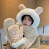 Christmas Decorations Fashion Winter Women Novelty Beanies Caps Warm Cute Rabbit Ear Hat Casual Plush Hat Scarf Set Casual Solid Women Cap Gift 231006