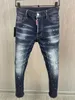 2023 A609-11 COOLGUY MAN JEANS Fabric Micro-élastique Caractéristiques de lavage de haute glissière Decoration de broderie petite étiquette en cuir