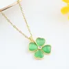 Fashion Womens Luxury Designer Necklace Flowers Four-leaf Clover Cleef Pendant Necklaces Choker Gold Plated Silver Crystal Necklaces Jewelry Girls Christmas Gift