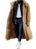 Męski okopa płaszcza Volalo 2023 Winter Windbreaker Solid Kolor imitacja futra płaszcza grube mody mody kurtka