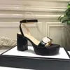 Sommer Super High Heels Damen Sandalen Schuh Plateauabsatz Damen Schnallenriemen weiche echte Lederqualität Sandale große Schuhe Kostenloses Porto 35-43