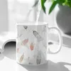 Kupalar renklerle uçucu tüyler beyaz kupa kahve fincanları hediye 11 oz süt çayı desen modu minimalist aşiret doğası