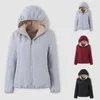 Women's Jackets Fleece Lined Jacket For Slim Fit Hooded Coat Liner Winter Warm Sheepskin Trim Outerwear Outfits Outdoor Female Clothing