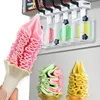 ETL Commercial 5 Flavors Soft Serve Ice Cream 3+2 Blandade smaker Maskinstillverkare 35-40L/timme med kylda tankar, auto tvätt och autoräkning med LED-panel