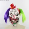 Party Masks Horror Clown LaTex Mask Scary Grimace Adult Head for Halloween Masquerade Costume Cosplay Fancy Dress Props Q231009