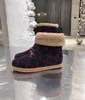 Botas de diseñador Cuero y piel australianos Botas de nieve integradas de alta calidad Tacón plano Confort Botas de mujer cálidas de felpa engrosadas Botas de tobillo de invierno 01