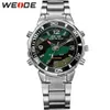 WEIDE Mens Esportes Exército Cronômetro Pulseira de Aço Quartzo Militar LED Alarme Luminoso Analógico Digital Relógios de Pulso relogios masculino317T